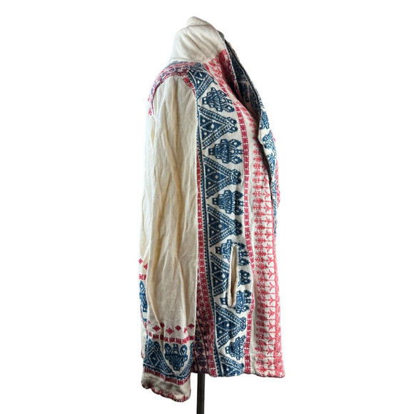 Sundance Shawl Collar Embroidered Cardigan Open Front Drape Women's Size Medium - Picture 5 of 13